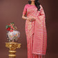 Shree Shyam Fashion Elegant Pink Linen Saree with Silver Zari Butta & Pallu - Daily Wear | Festive Look | Soft Feel