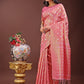 Shree Shyam Fashion Elegant Pink Linen Saree with Silver Zari Butta & Pallu - Daily Wear | Festive Look | Soft Feel