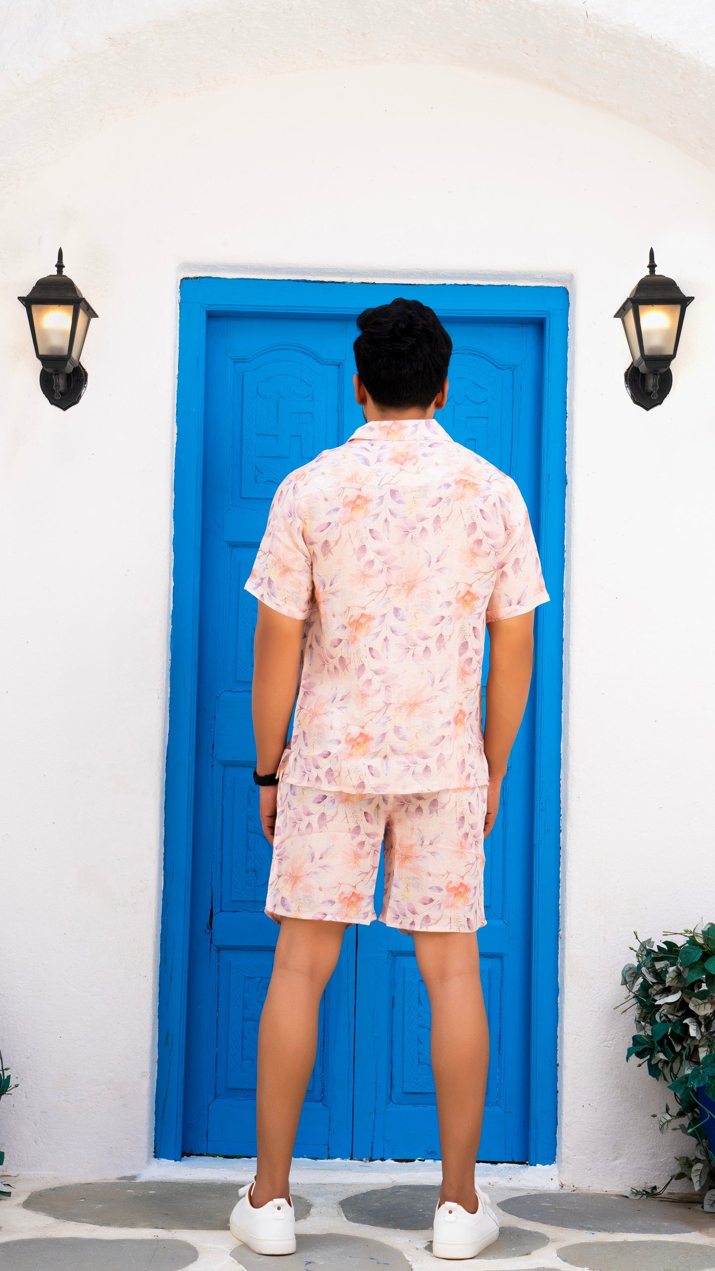 Noroke Linen Floral Co-ord Set Men - Swadesiicart