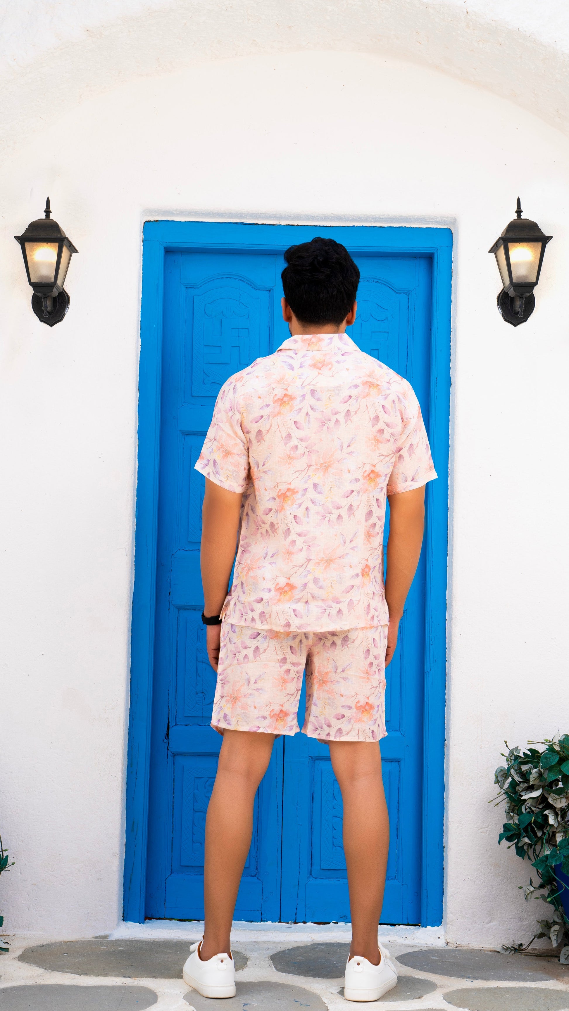 Noroke Linen Floral Co-ord Set Men - Swadesiicart
