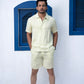 Noroke Sustainable fabric | 100% Linen Linen Embroidered Co-ord Set Men - Green - Swadesiicart