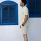 Noroke Sustainable fabric | 100% Linen Linen Embroidered Co-ord Set Men - Green - Swadesiicart