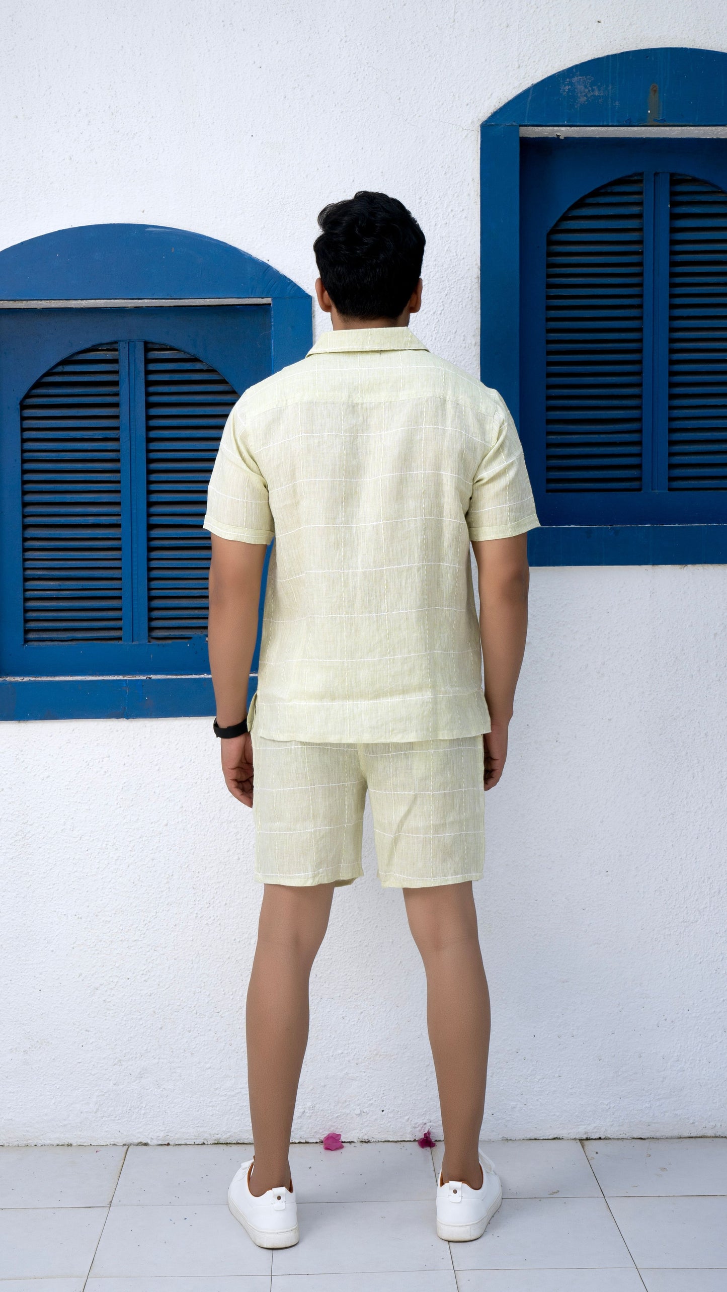 Noroke Sustainable fabric | 100% Linen Linen Embroidered Co-ord Set Men - Green - Swadesiicart