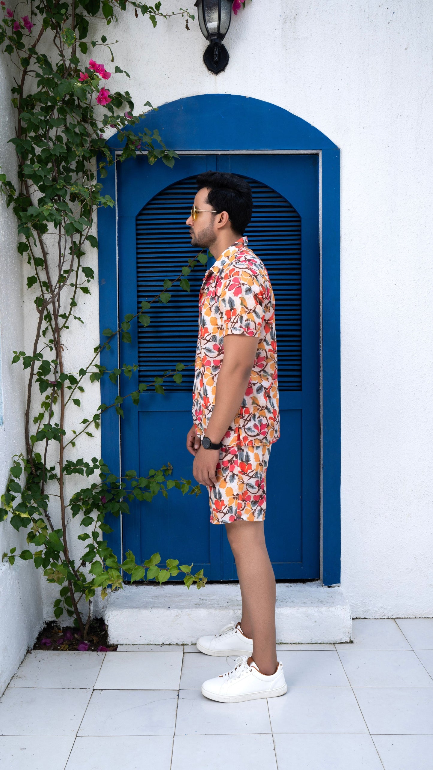 Noroke Sustainable fabric | Linen Linen Floral Print Co-ord Set Men - Swadesiicart