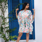 Noroke Linen Floral Short Kaftan Dress - Printed | Swadesiicart