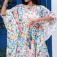 Noroke Linen Floral Short Kaftan Dress - Printed | Swadesiicart