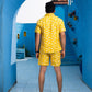 Noroke Sustainable fabric | 100% Linen Linen Mustard Co-ord Set Men - Mustard - Swadesiicart