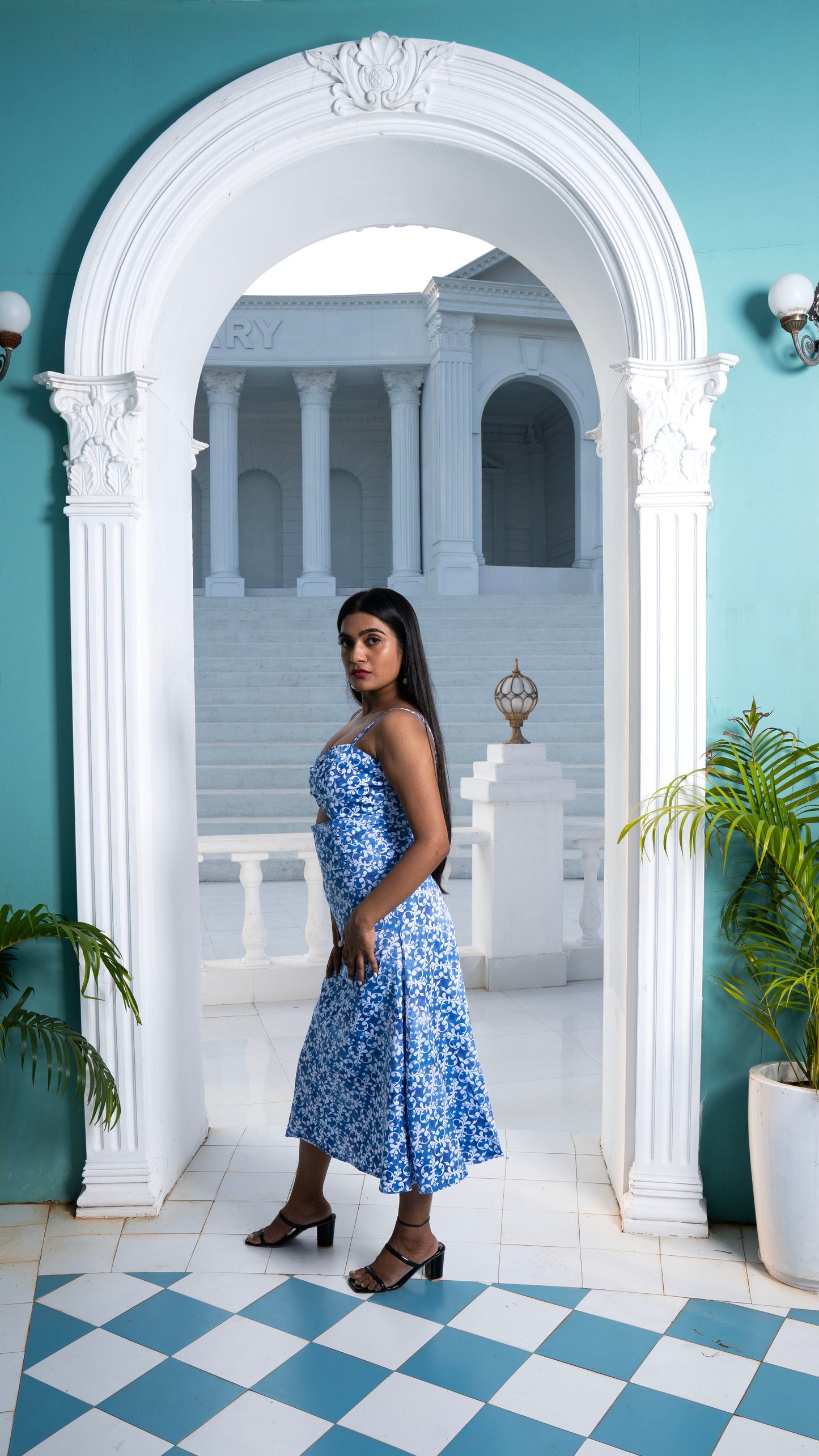 Noroke Modal Satin Cut-out Fitted Midi Dress | Swadesiicart