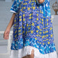 Noroke Sustainable fabric | Cupro Muslin Blue Pottery Tassel Dress | Swadesiicart