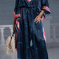 Noroke Modal Steel Blue Printed Long Kaftan | Swadesiicart
