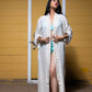 Noroke Sustainable fabric | Handloom Lurex Gold Silver Cover Up Kaftan - Gold Silver | Swadesiicart