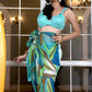 Noroke Modal Jade Geometric Sarong - Green | Swadesiicart