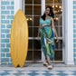 Noroke Modal Jade Geometric Sarong - Green | Swadesiicart