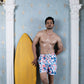 Noroke Sustainable fabric | Poly elastane Geometric Patterned Men Board Shorts | Swadesiicart