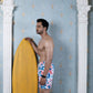 Noroke Sustainable fabric | Poly elastane Geometric Patterned Men Board Shorts | Swadesiicart