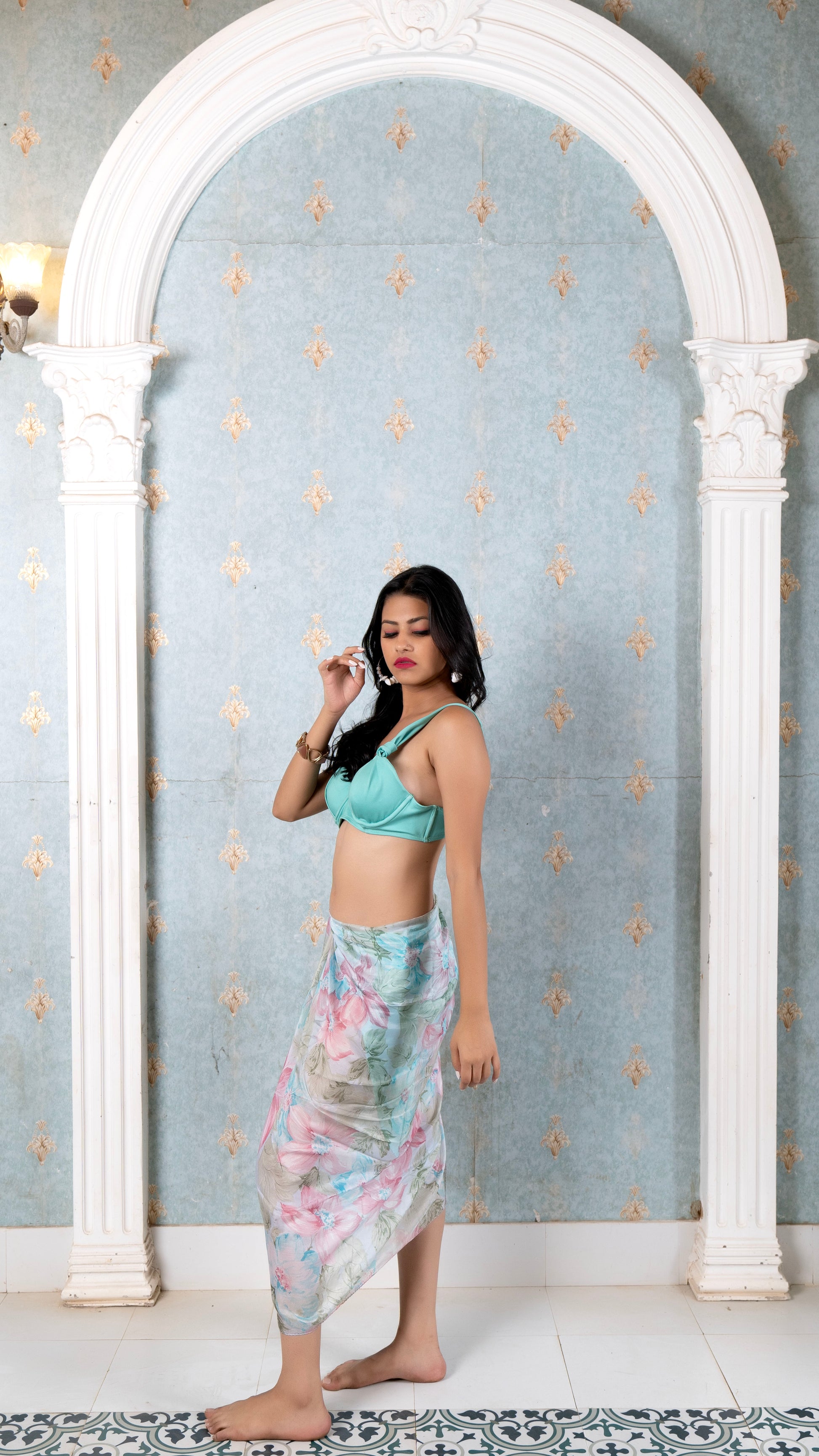Noroke Silk Floral Silk Sarong - Printed | Swadesiicart