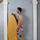 Noroke Sustainable fabric | Poly elastane Red Geometric Patterned Men Board Shorts | Swadesiicart