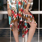 Noroke Silk Ikat Silk Beachwear Cover Up - Ikat Print | Swadesiicart