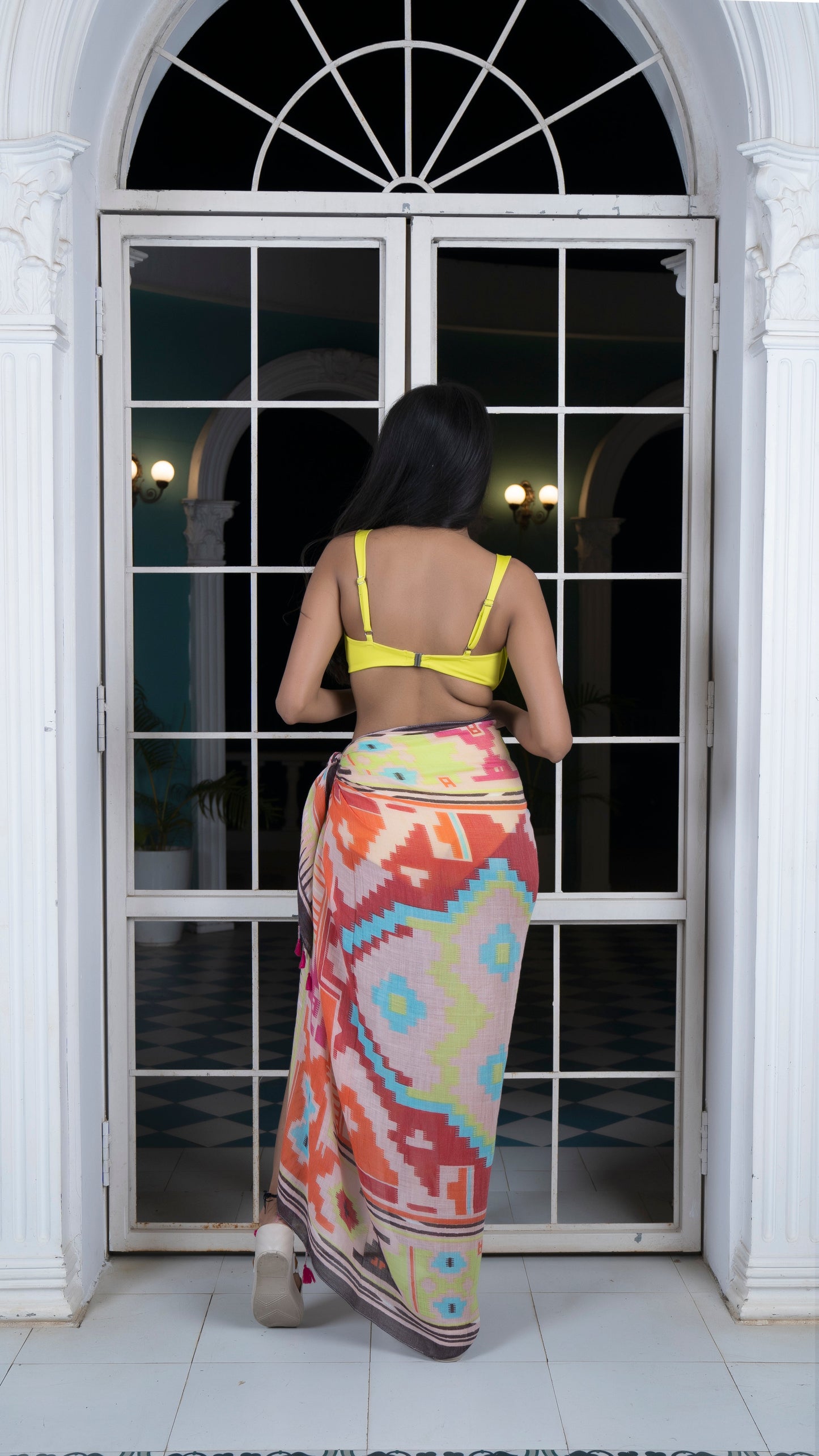 Noroke Modal Abstract Printed Sarong | Swadesiicart