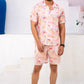 Noroke Linen White Floral Co-ord Set Men - Swadesiicart