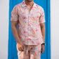 Noroke Linen White Floral Co-ord Set Men - Swadesiicart