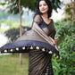 Vamika Weaving Banarasi Jacquard Black Kanjivaram Saree | Swadesiicart