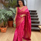 Vamika Weaving Banarasi Jacquard Pink Kanjivaram Saree | Swadesiicart