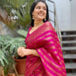 Vamika Weaving Banarasi Jacquard Pink Kanjivaram Saree | Swadesiicart