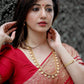 Vamika Weaving Banarasi Jacquard Red Kanjivaram Saree | Swadesiicart