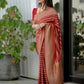 Vamika Weaving Banarasi Jacquard Red Kanjivaram Saree | Swadesiicart