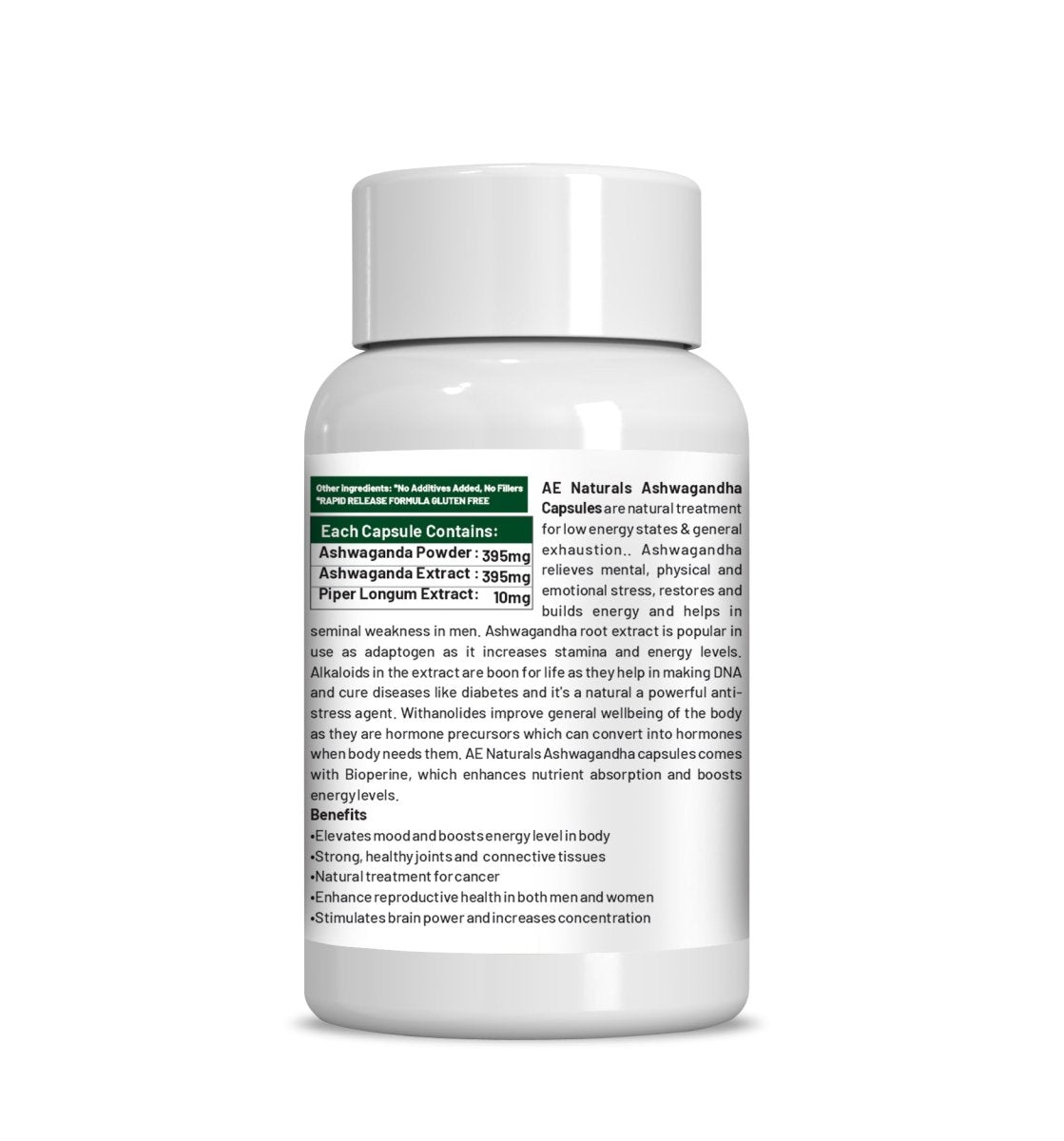 Ae Naturals Ashwagandha Capsules - Swadesiicart