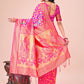 Shree Shyam Fashion Majestic Pink Silk Saree with Gold Zari & Floral Design - Perfect for Festive & Traditional Occasions