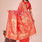 Shree Shyam Fashion Majestic Red Silk Saree with Gold Zari & Floral Design - Perfect for Festive & Traditional Occasions