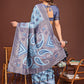 Shree Shyam Fashion Grace in Every Thread: Sky Blue Patola Linen Cotton Saree Woven with Cultural Elegance
