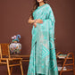 Shree Shyam Fashion Grace in Every Thread: Sea green Patola Linen Cotton Saree Woven with Cultural Elegance
