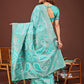 Shree Shyam Fashion Grace in Every Thread: Sea green Patola Linen Cotton Saree Woven with Cultural Elegance