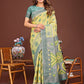 Shree Shyam Fashion Grace in Every Thread: Yellow Patola Linen Cotton Saree Woven with Cultural Elegance