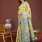 Shree Shyam Fashion Grace in Every Thread: Yellow Patola Linen Cotton Saree Woven with Cultural Elegance