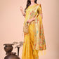 Shree Shyam Fashion Yellow Linen Saree with Multicolor Weaving & Zari Pallu - Elegant & Lightweight for Everyday Grace