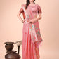 Shree Shyam Fashion Pink Linen Saree with Multicolor Weaving & Zari Pallu - Elegant & Lightweight for Everyday Grace