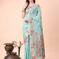 Shree Shyam Fashion Sky Blue Linen Saree with Multicolor Weaving & Zari Pallu - Elegant & Lightweight for Everyday Grace