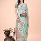 Shree Shyam Fashion Sky Blue Linen Saree with Multicolor Weaving & Zari Pallu - Elegant & Lightweight for Everyday Grace