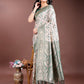Shree Shyam Fashion Graceful Cream & Green Linen Cotton Saree with Rich Zari Pallu - A Touch of Royal Comfort