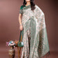 Shree Shyam Fashion Graceful Cream & Green Linen Cotton Saree with Rich Zari Pallu - A Touch of Royal Comfort