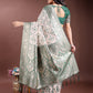 Shree Shyam Fashion Graceful Cream & Green Linen Cotton Saree with Rich Zari Pallu - A Touch of Royal Comfort
