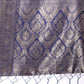 Shree Shyam Fashion Graceful Cream & Navy Blue Linen Cotton Saree with Rich Zari Pallu - A Touch of Royal Comfort
