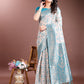 Shree Shyam Fashion Graceful Cream & Sea Green Linen Cotton Saree with Rich Zari Pallu - A Touch of Royal Comfort