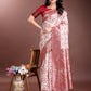 Shree Shyam Fashion Graceful Cream & Red Linen Cotton Saree with Rich Zari Pallu - A Touch of Royal Comfort