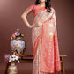 Shree Shyam Fashion Graceful Beige & Coral Linen Cotton Saree - Lightweight Elegance for Modern Women
