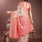 Shree Shyam Fashion Graceful Beige & Coral Linen Cotton Saree - Lightweight Elegance for Modern Women